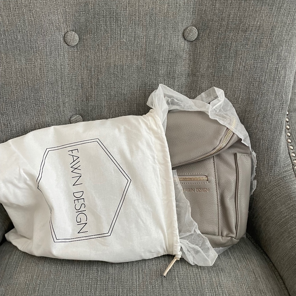 NWT fawn design taupe grey mini backpack